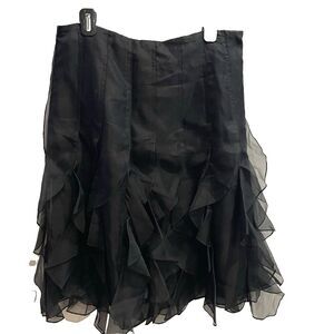 Willa Black Knee Length Skirt Ruffles Woman’s Size 8 Layered Formal Whimsygoth